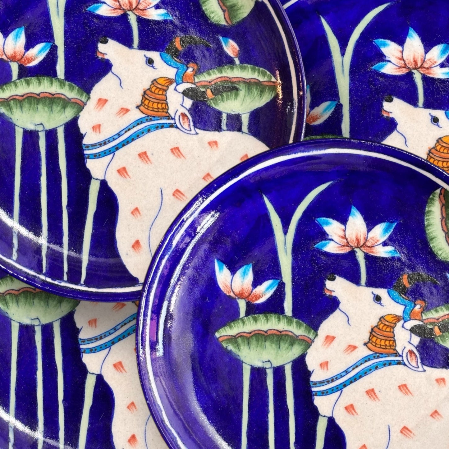 Handmade Cow Design 8 inch wall Plate