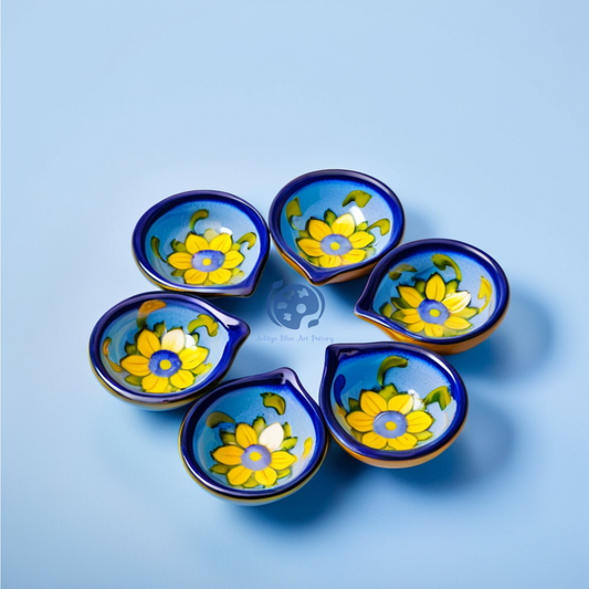 Blue Pottery Diya (Set of 20)