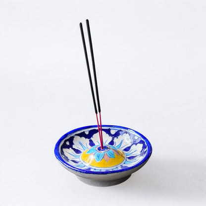 Blue Pottery Incense Stick Holder