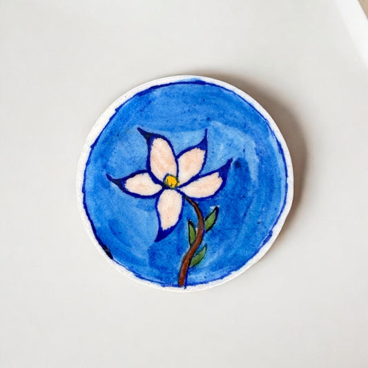 Blue Pottery Coaster (Set Of 6)